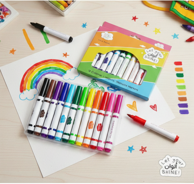 Let your SHINE! – 12 Washable Broad Line Markers