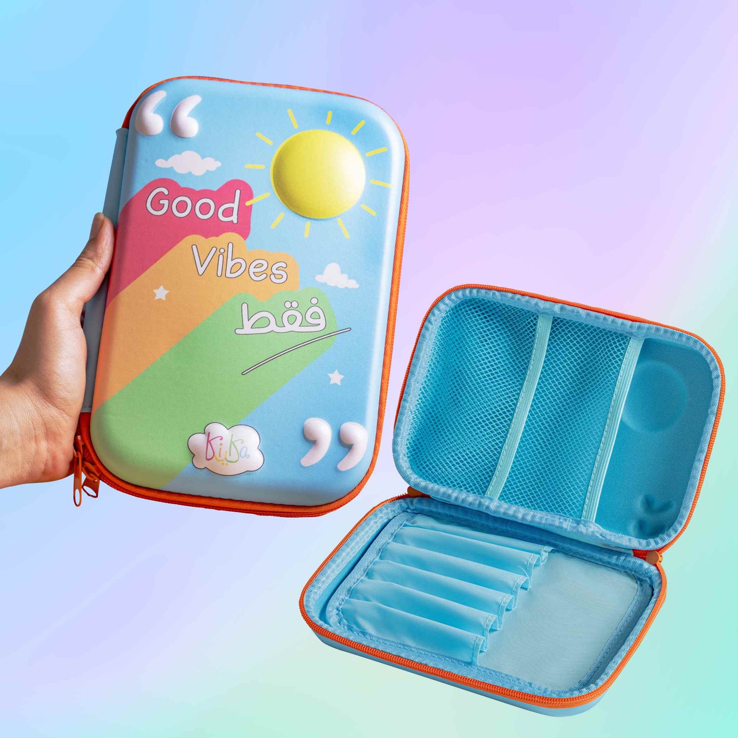 Good Vibes FAQAT! Large Puffy Pencil Case